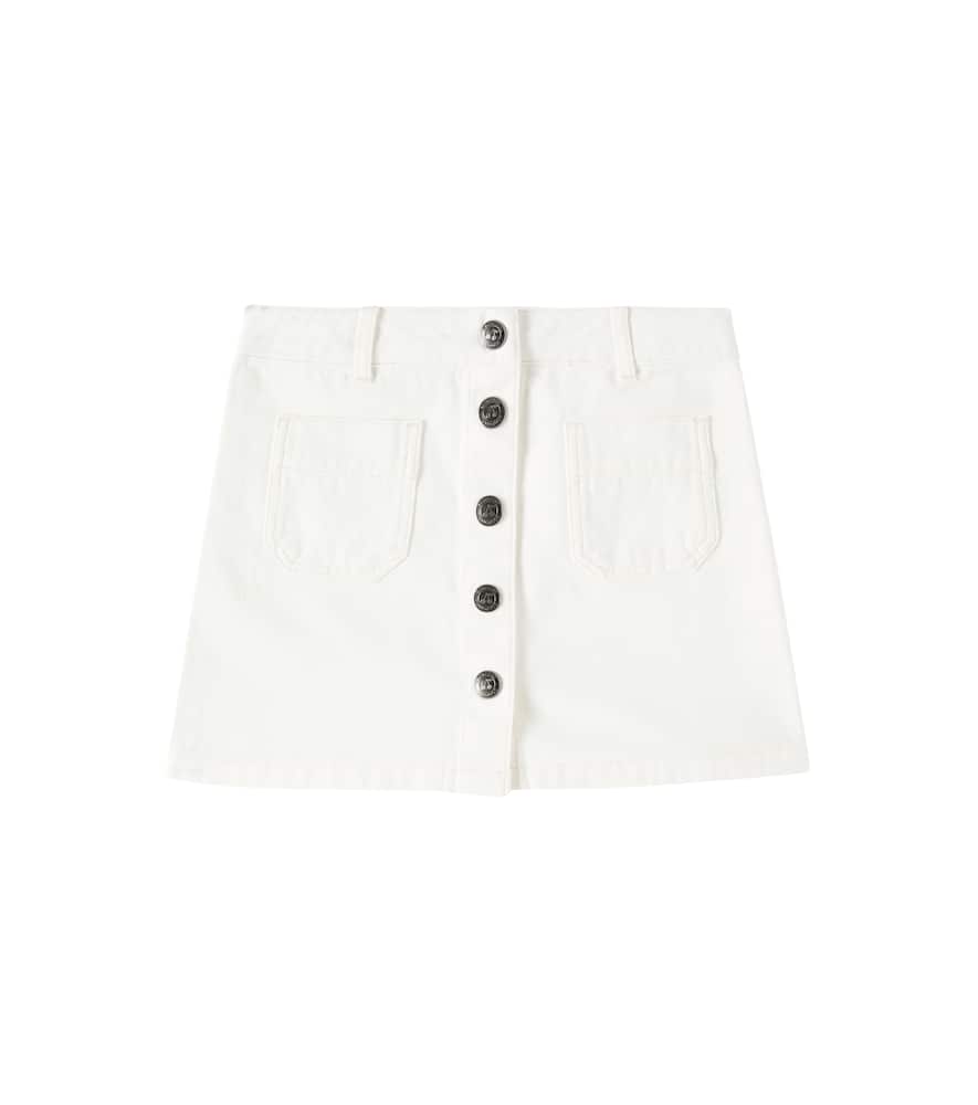 Bonpoint Elise Cotton Skirt In Blanc Lait