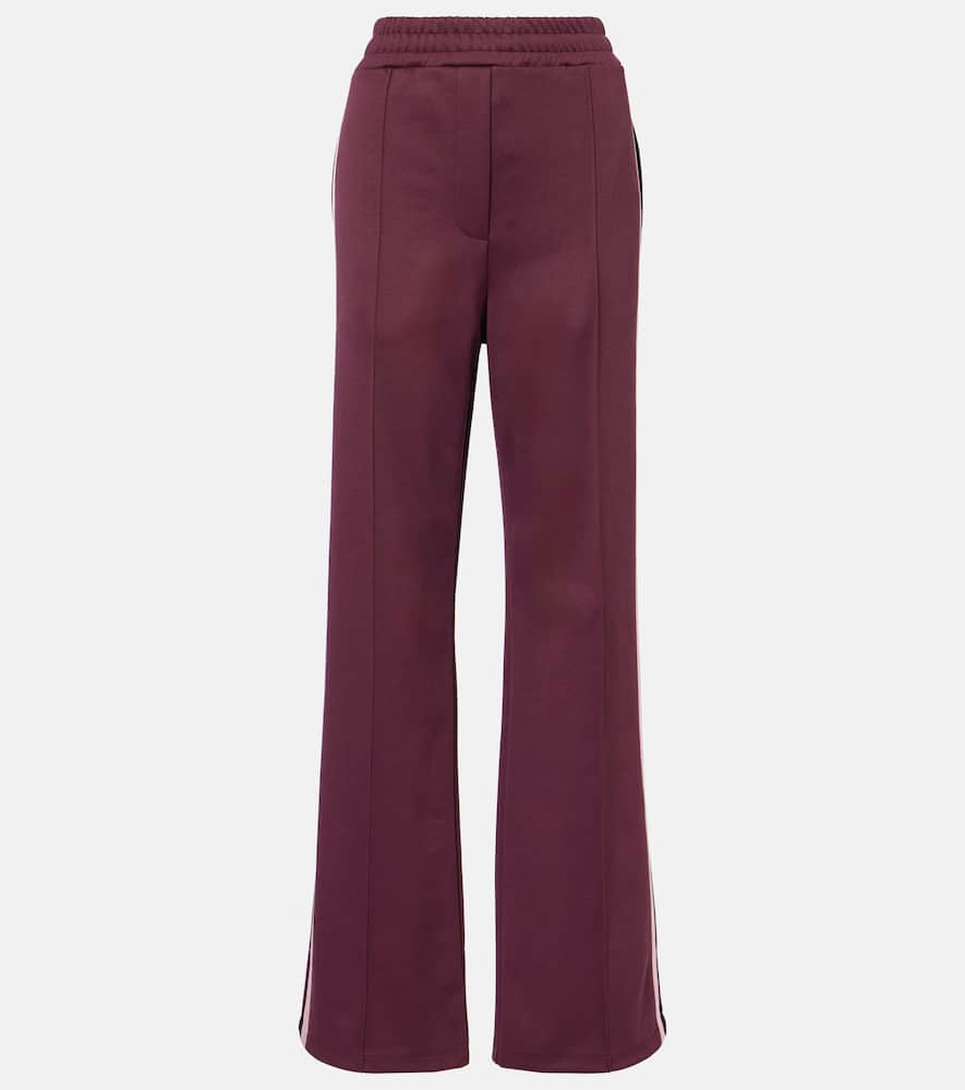 Ferragamo Reversible Jersey Track Pants In Burgundy