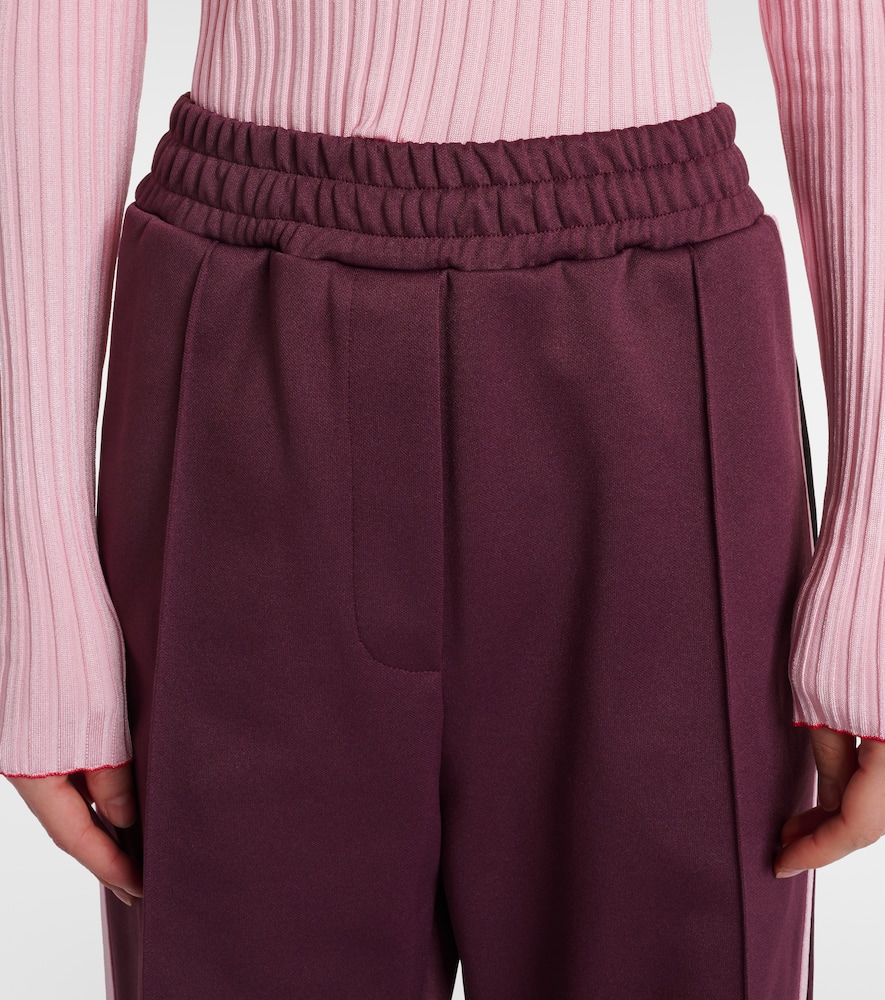Ferragamo Reversible Jersey Track Pants In Burgundy