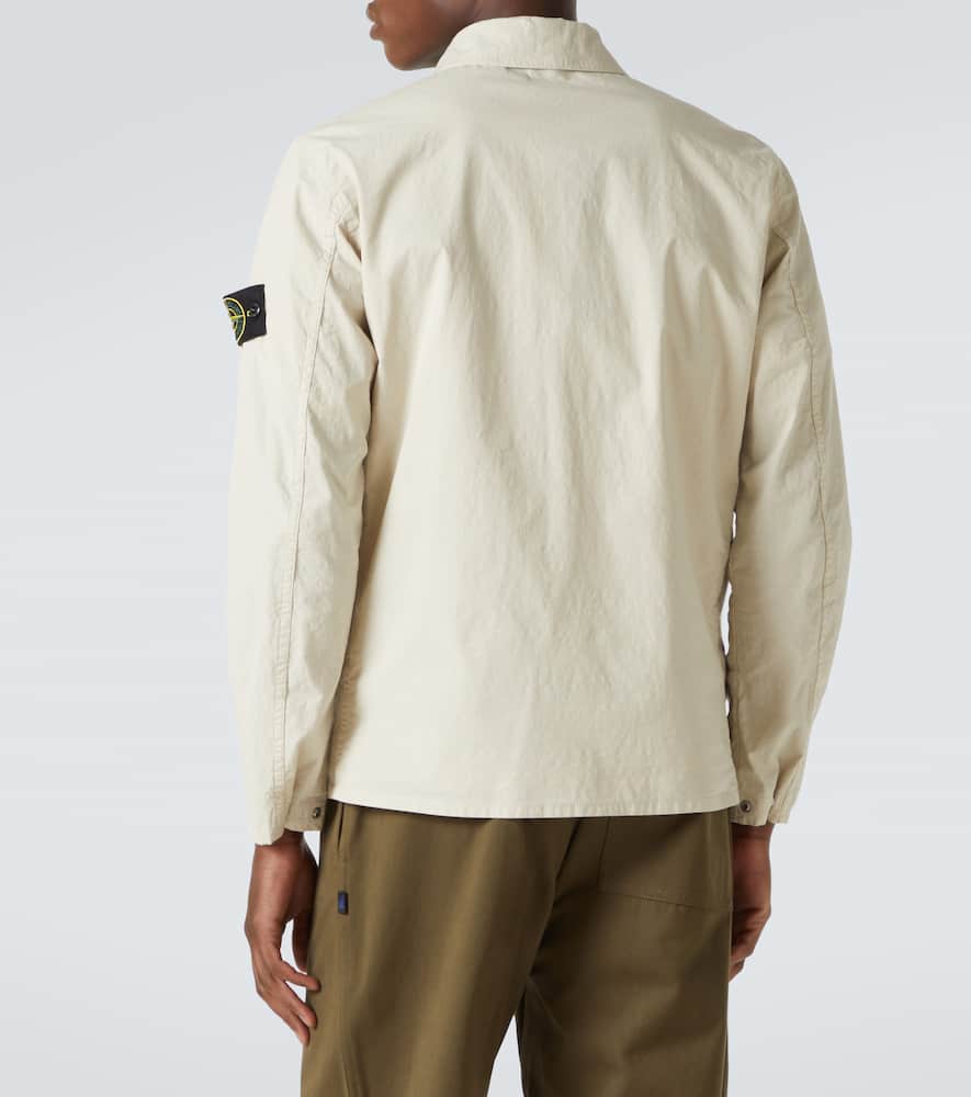 Stone Island Cotton-blend Overshirt In Beige