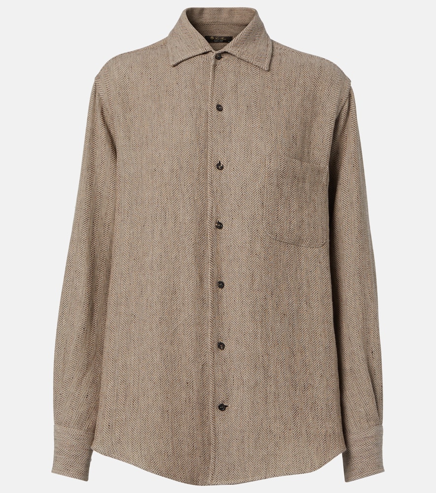 Loro Piana Women's Brown Andre Chevron Linen Crepe Shirt UK Size 12 - Mytheresa