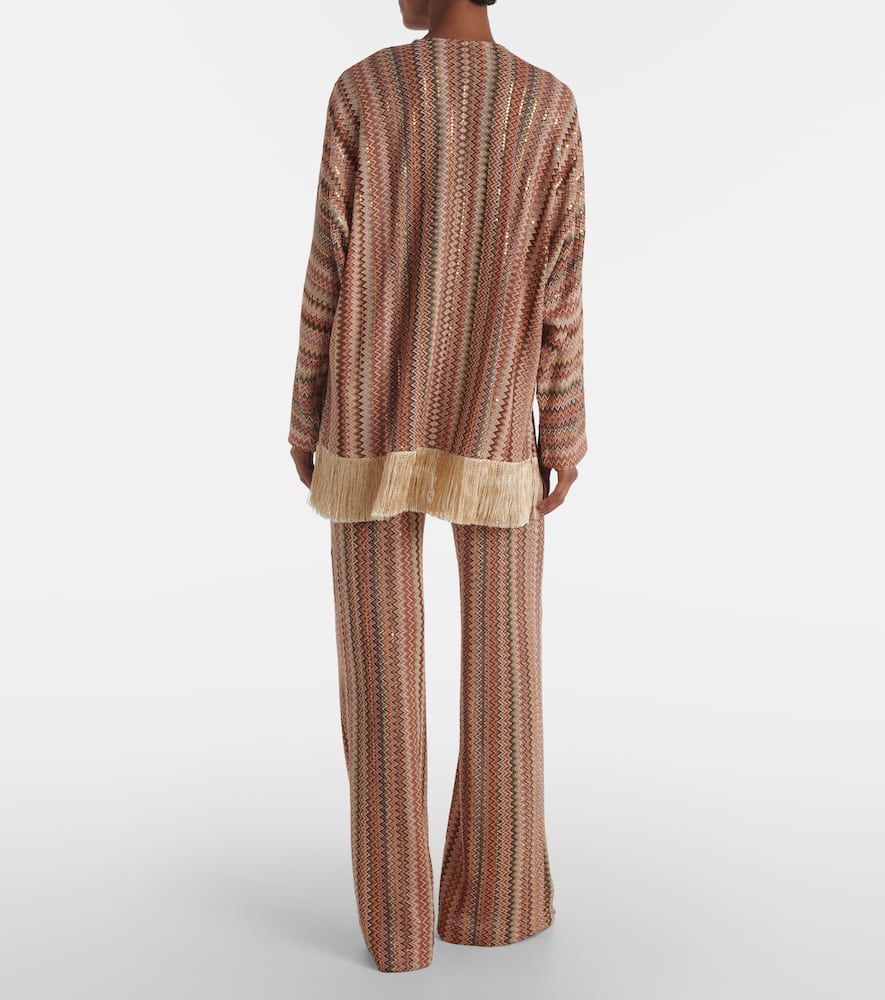 Missoni Zigzag Fringed Lamé Blouse In Multicoloured