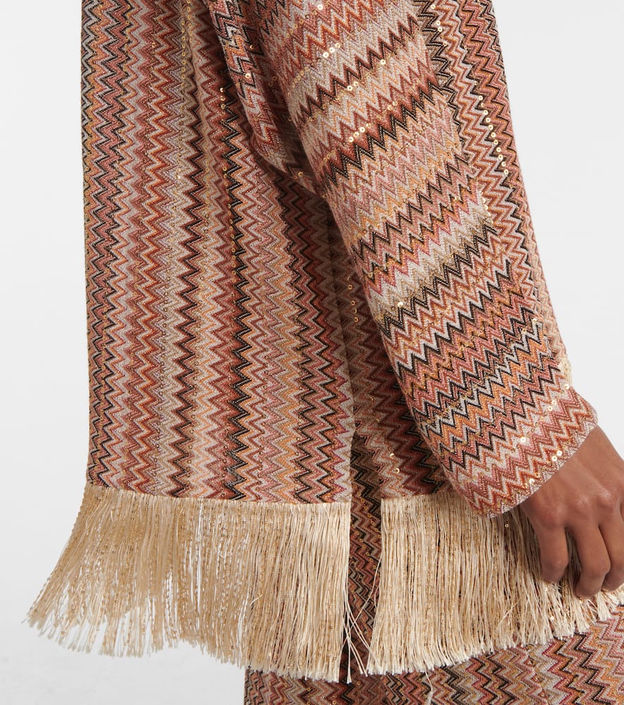 Missoni Zigzag Fringed Lamé Blouse In Multicoloured