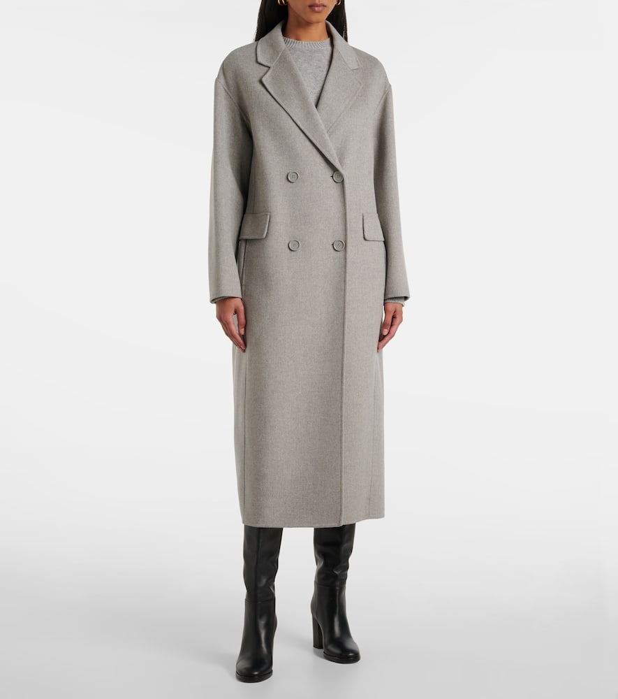 S Max Mara Double-breasted Wool Coat In Grey