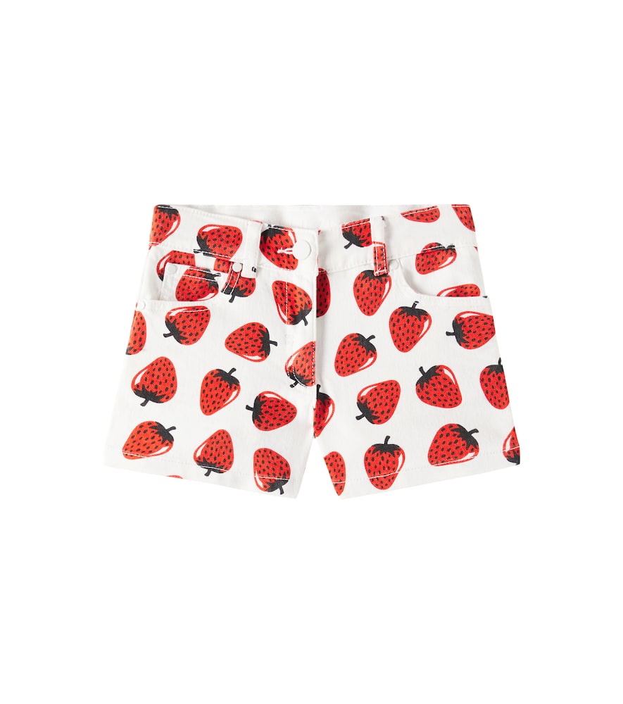 Stella Mccartney Printed Denim Shorts In Rot