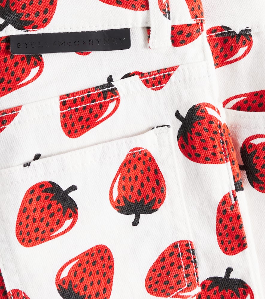 Stella Mccartney Printed Denim Shorts In Rot
