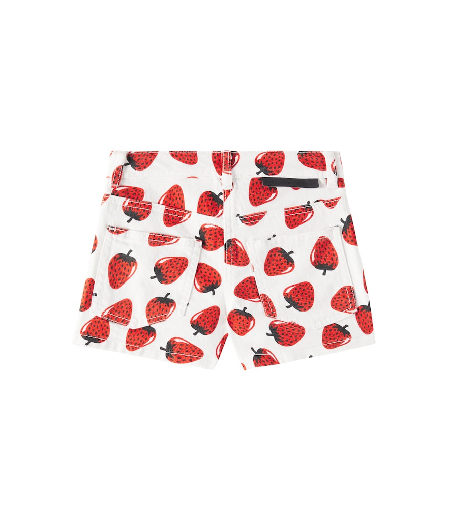 Stella Mccartney Printed Denim Shorts In Rot
