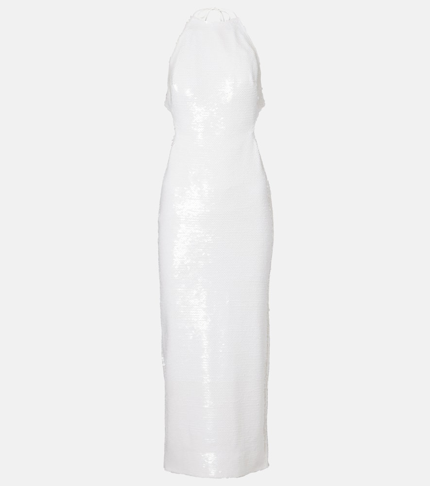 Cindy sequined halterneck midi dress