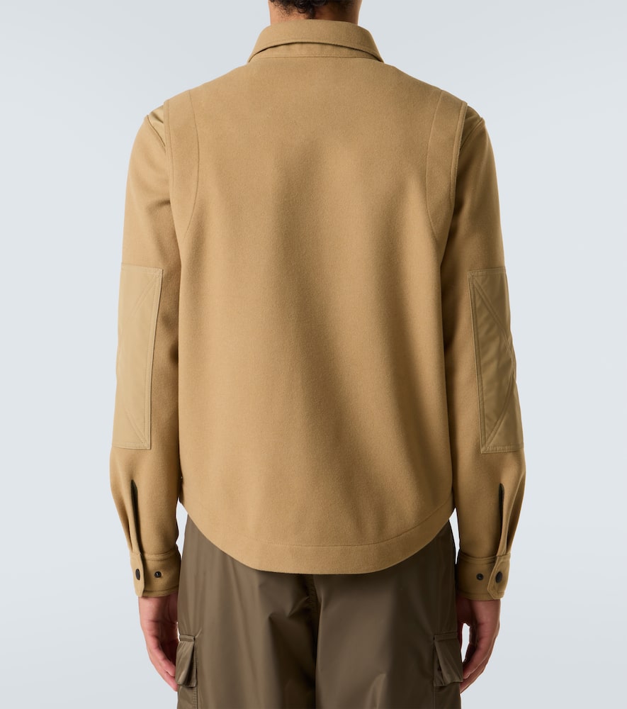 Moncler Brushed Jersey Snap-front Overshirt In Brown