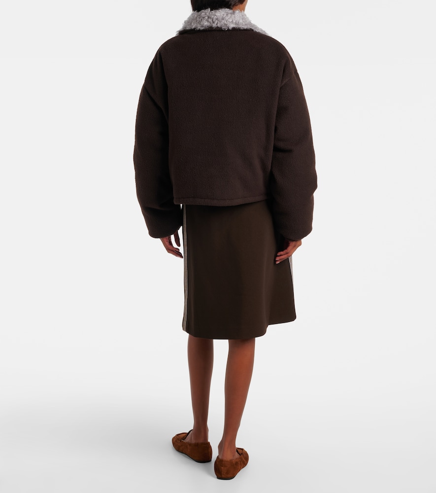  Miu Miu Miu Miu Logo Gabardine Bomber Jacket 