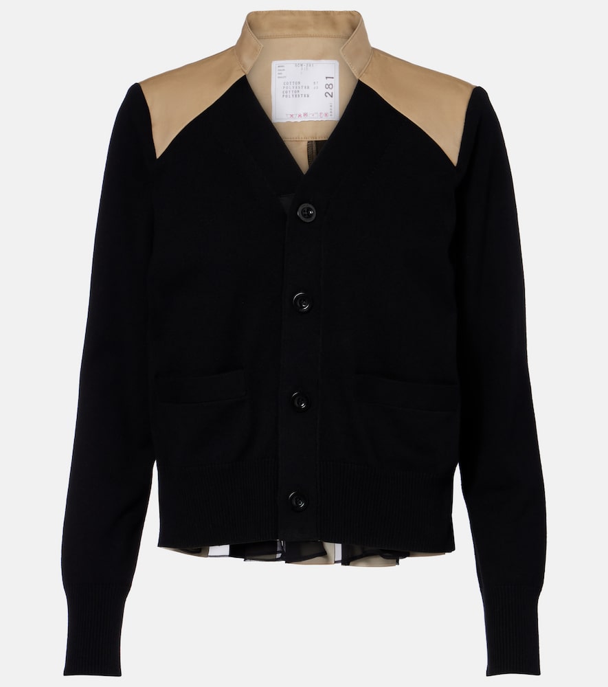 Sacai Cotton-blend gabardine cardigan