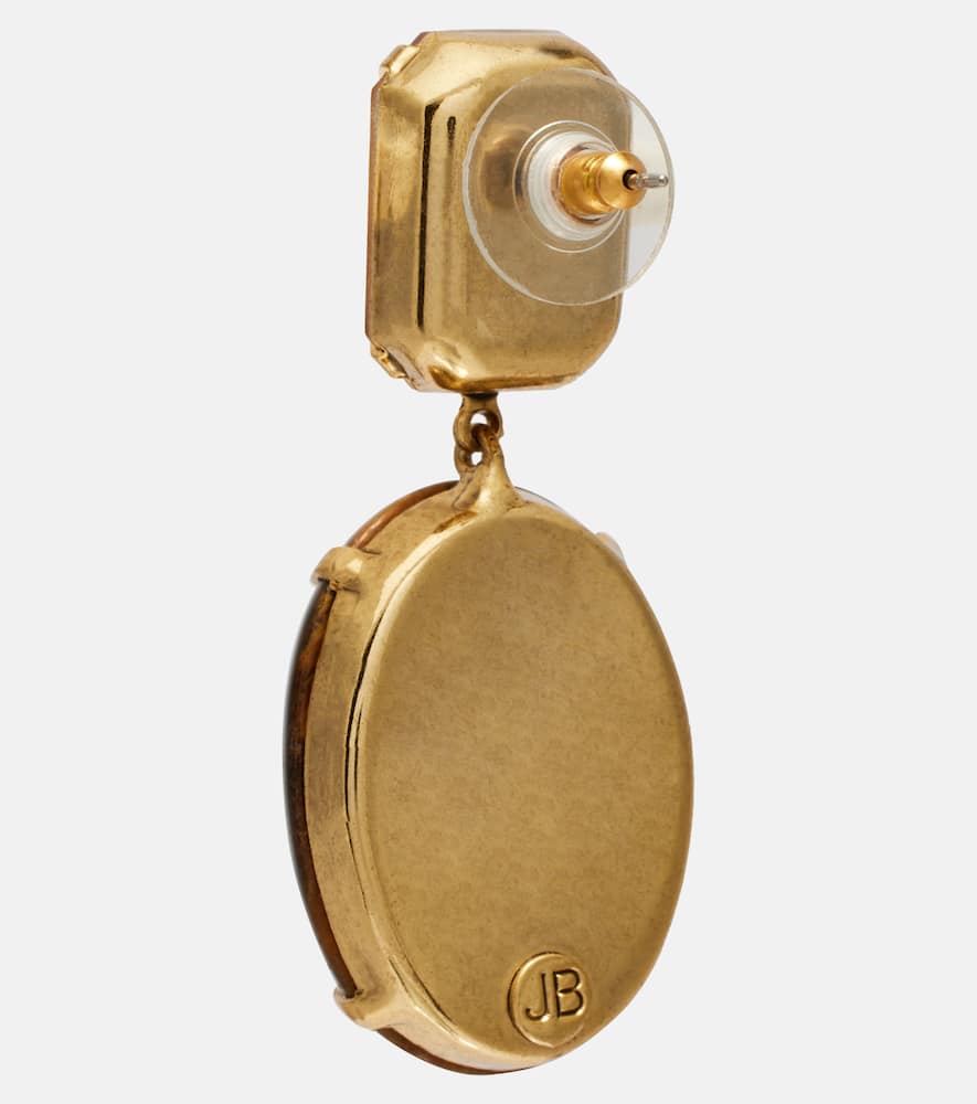 Jennifer Behr Xiomara Crystal-embellished Gold-plated Earrings In Brown