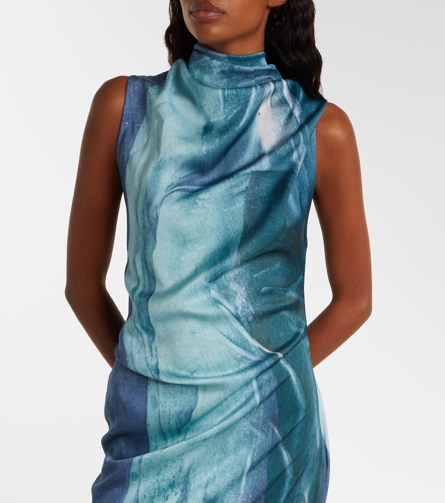  Jean Paul Gaultier Jean Paul Gaultier Bedrucktes Maxikleid Aus Satin 