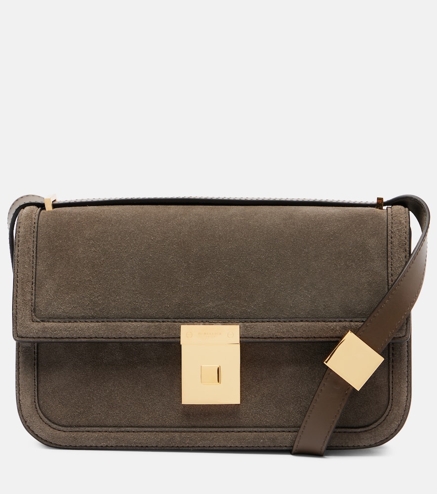 Demellier Schultertasche Paris Aus Veloursleder In Green