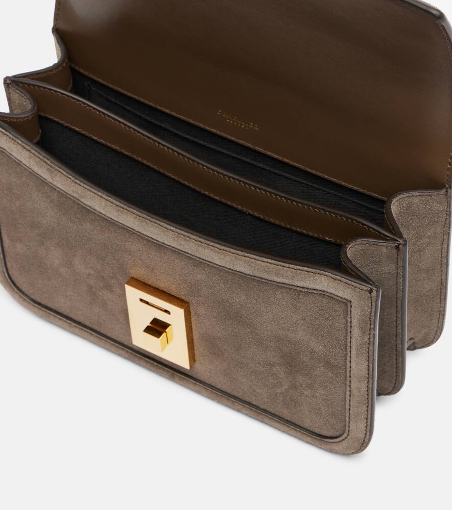 Demellier Schultertasche Paris Aus Veloursleder In Green