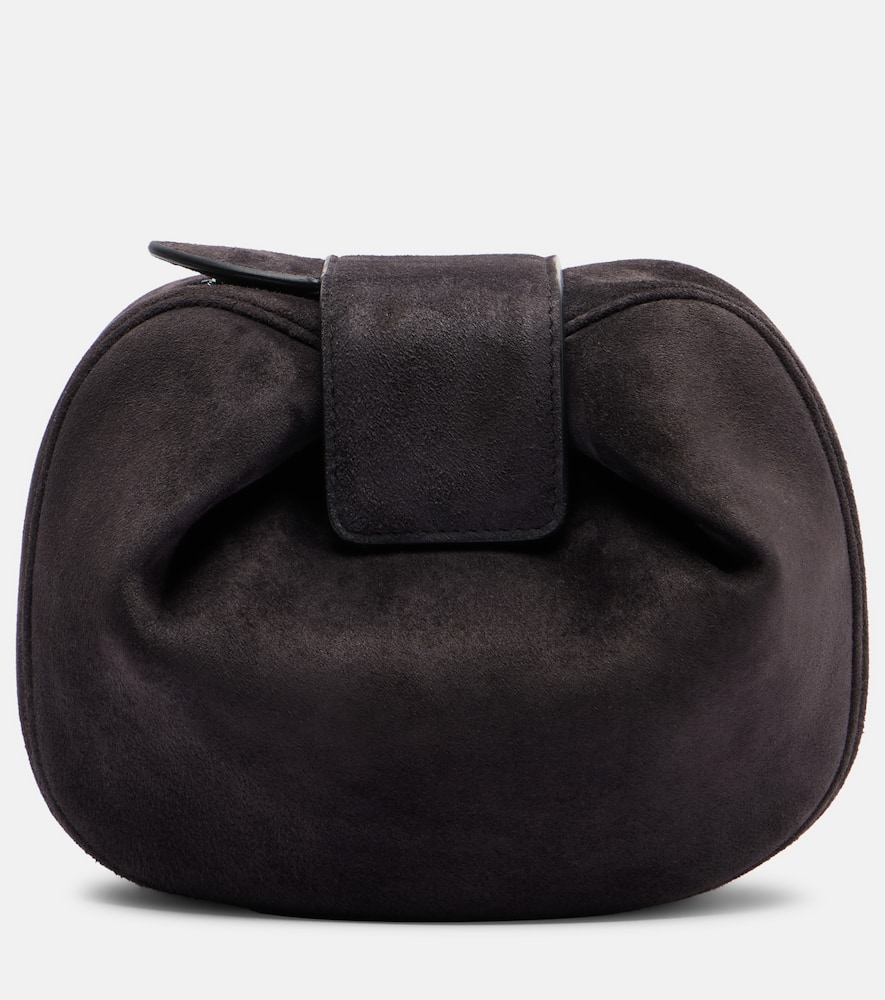 Gabriela Hearst Demi Suede Clutch In Gray