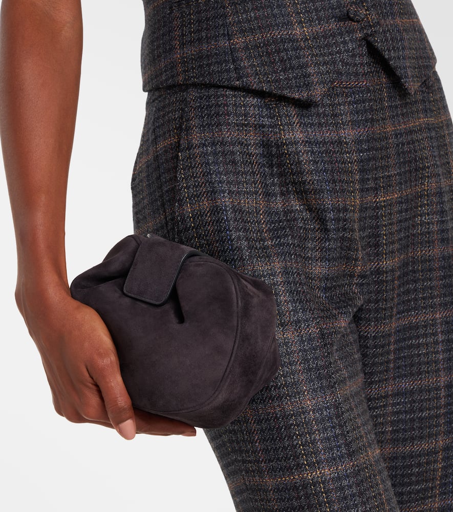 Gabriela Hearst Demi Suede Clutch In Gray