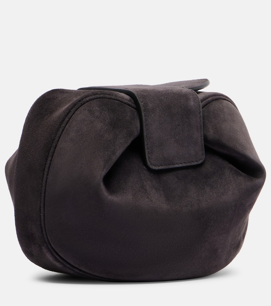 Gabriela Hearst Demi Suede Clutch In Gray