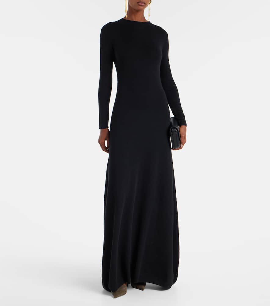 Tom Ford Cashmere-blend Turtleneck Maxi Dress In Black