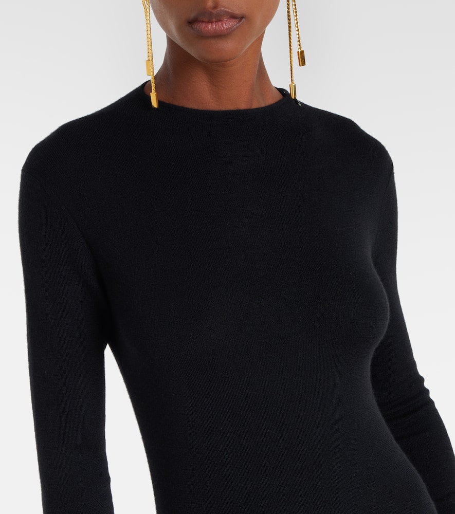 Tom Ford Cashmere-blend Turtleneck Maxi Dress In Black