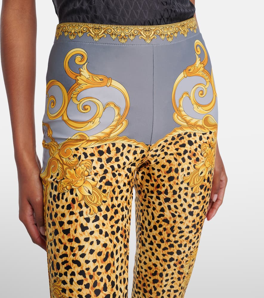 Versace Printed Jersey Leggings In Multi