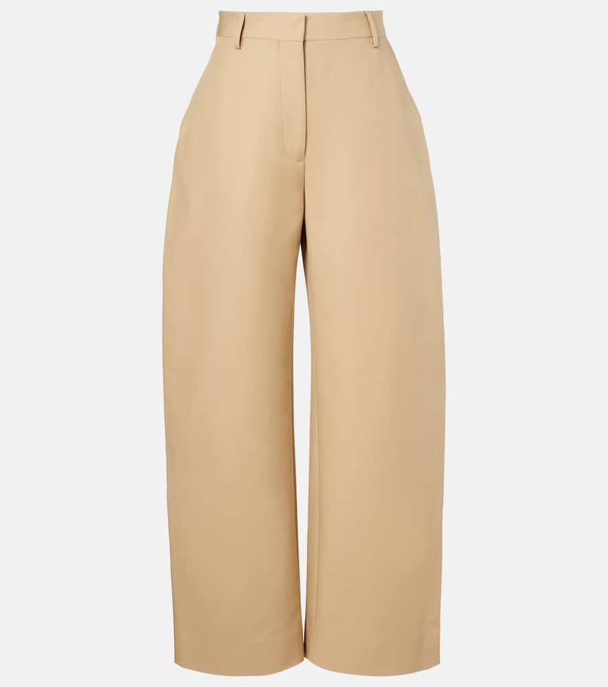 Acne Studios Cotton Satin Wide-leg Pants In Sand