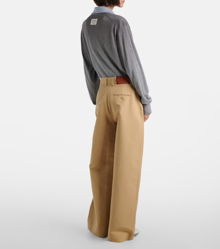 Acne Studios Cotton Satin Wide-leg Pants In Brown
