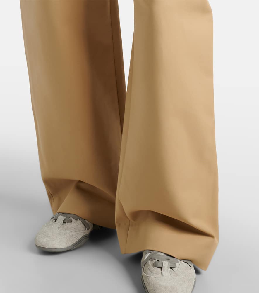 Acne Studios Cotton Satin Wide-leg Pants In Brown
