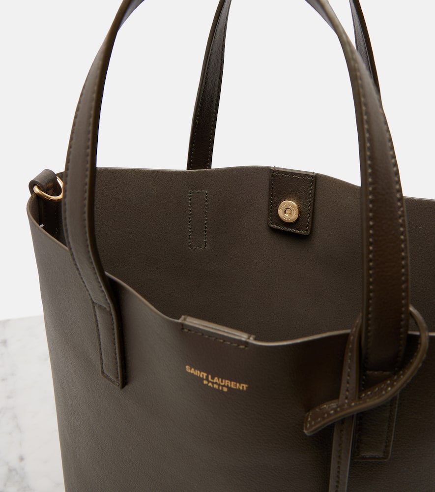 Saint Laurent Toy Shopping Leather Tote Bag In Green