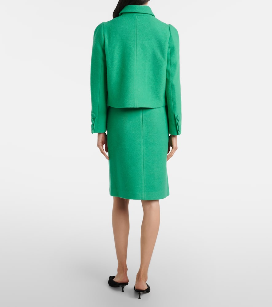 Shushu-tong Wool Pencil Skirt In Green
