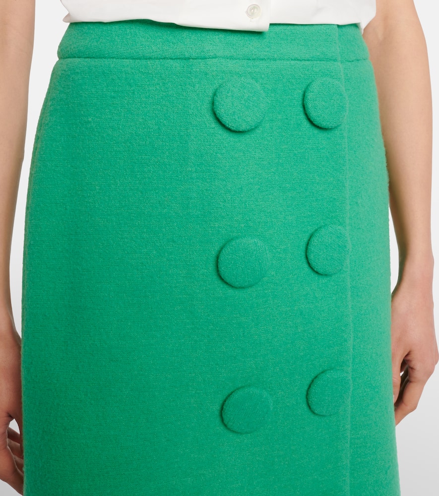 Shushu-tong Wool Pencil Skirt In Green