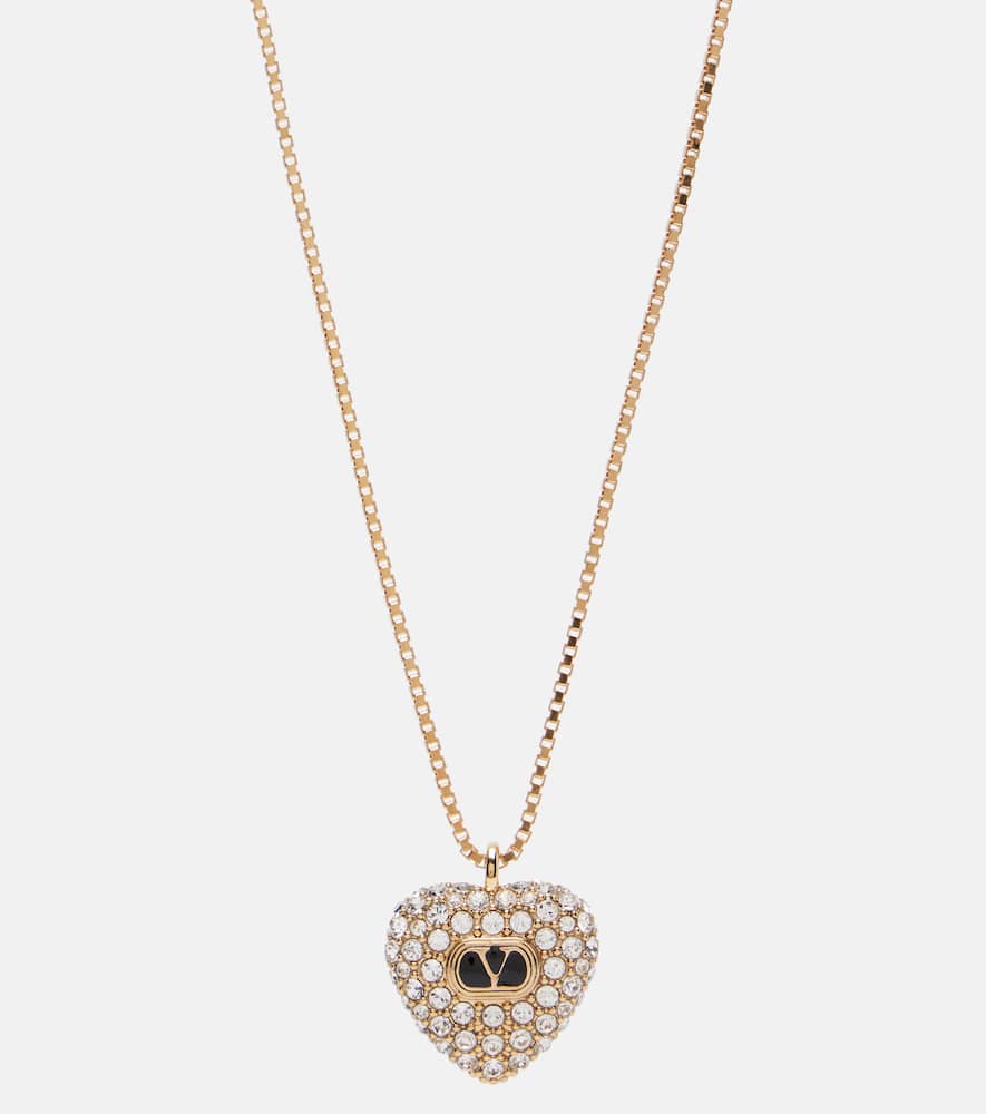Valentino Caur Royal Embellished Pendant Necklace In Gold