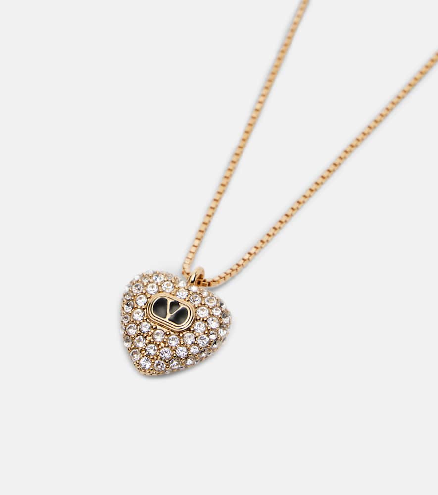 Valentino Caur Royal Embellished Pendant Necklace In Gold
