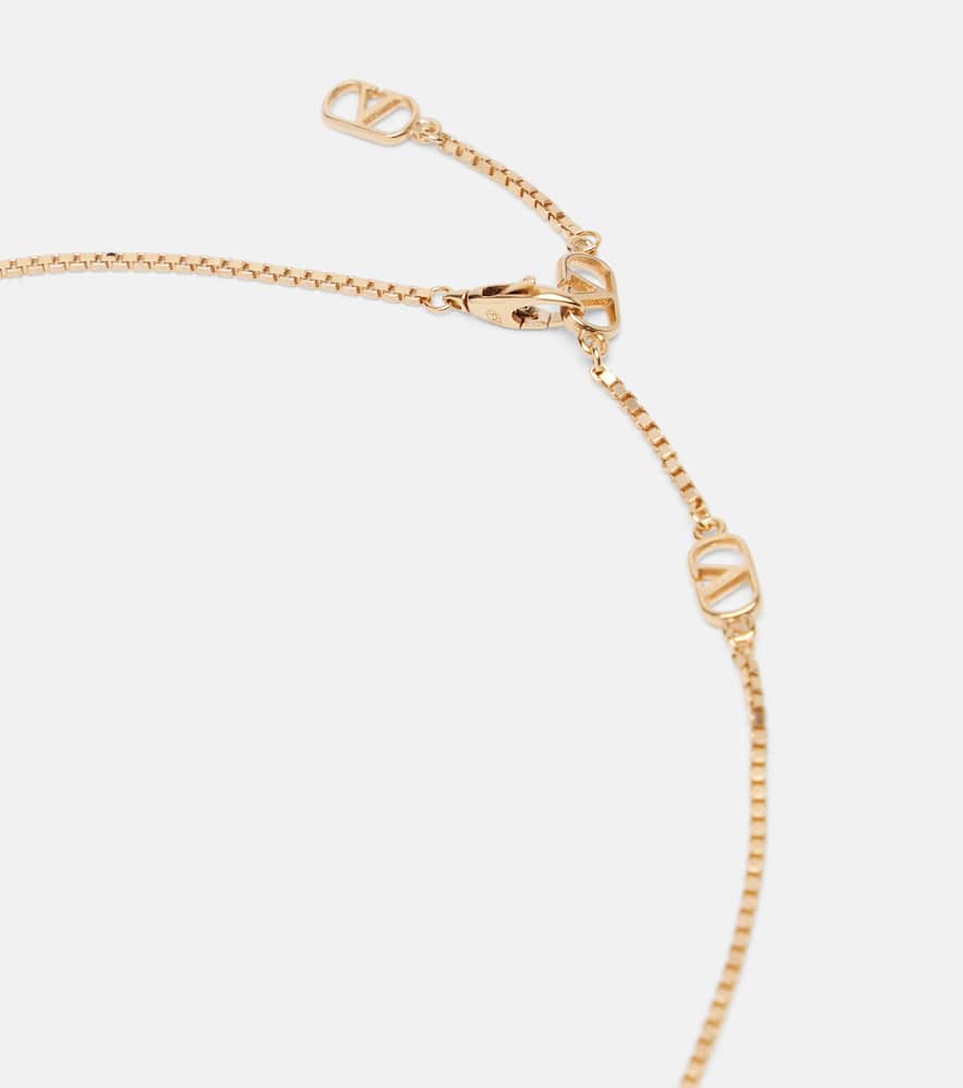 Valentino Caur Royal Embellished Pendant Necklace In Gold
