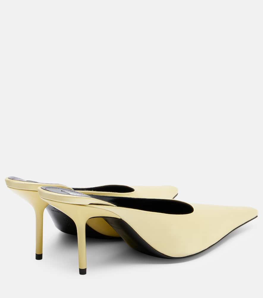 Victoria Beckham 75 Satin Mules In Yellow