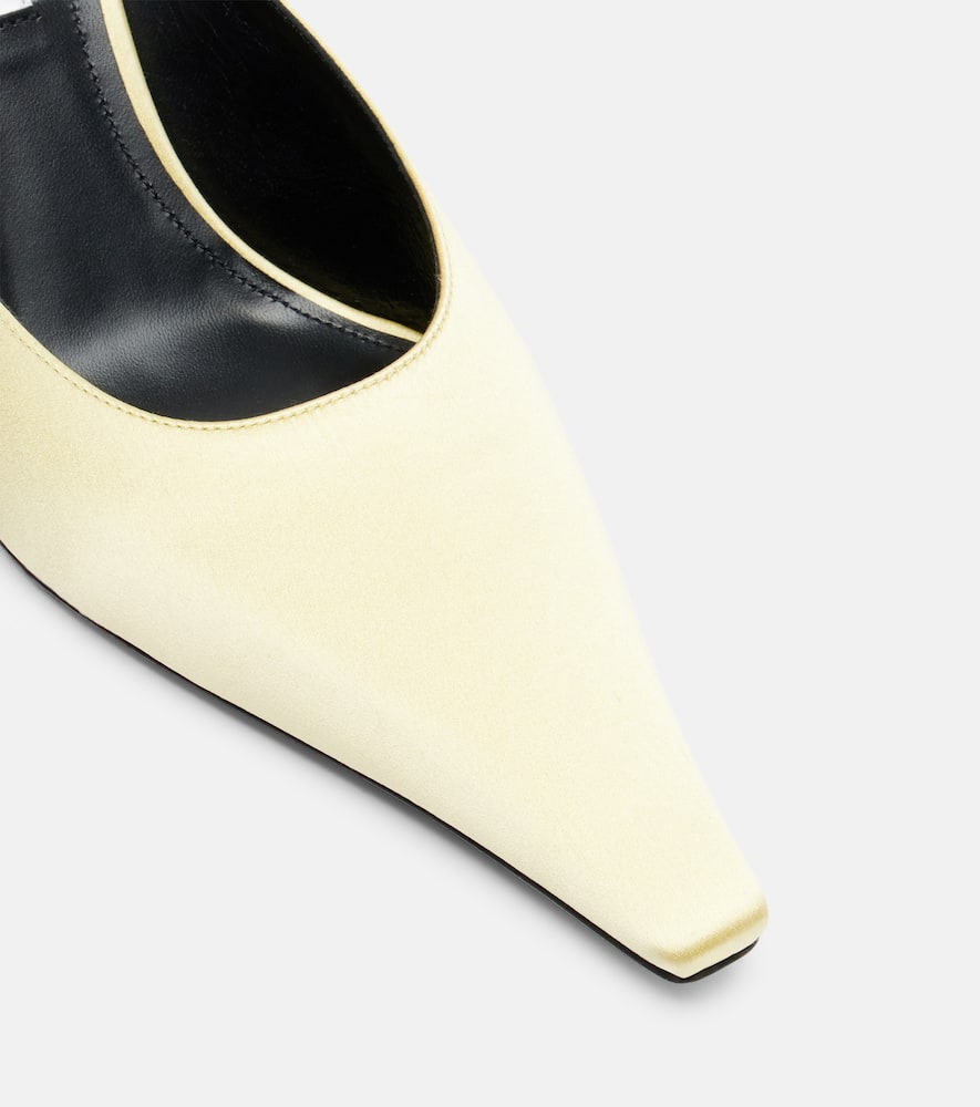 Victoria Beckham 75 Satin Mules In Yellow