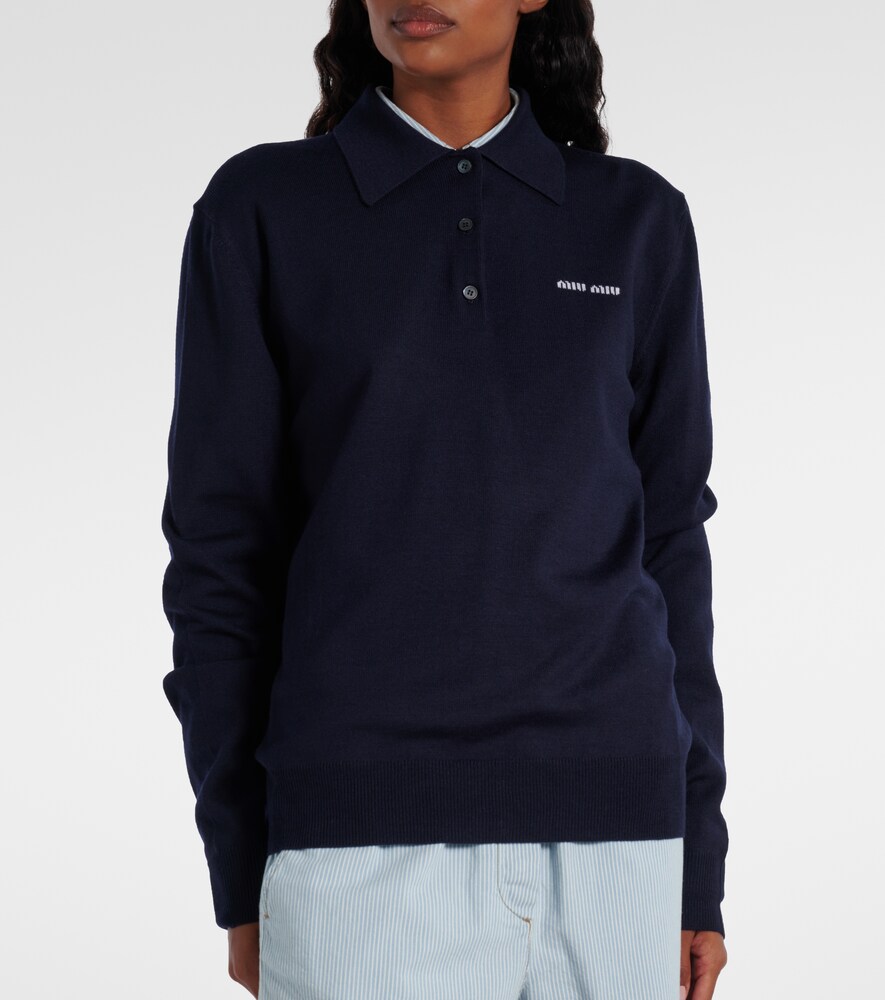  Miu Miu Miu Miu Virgin Wool Polo Sweater 