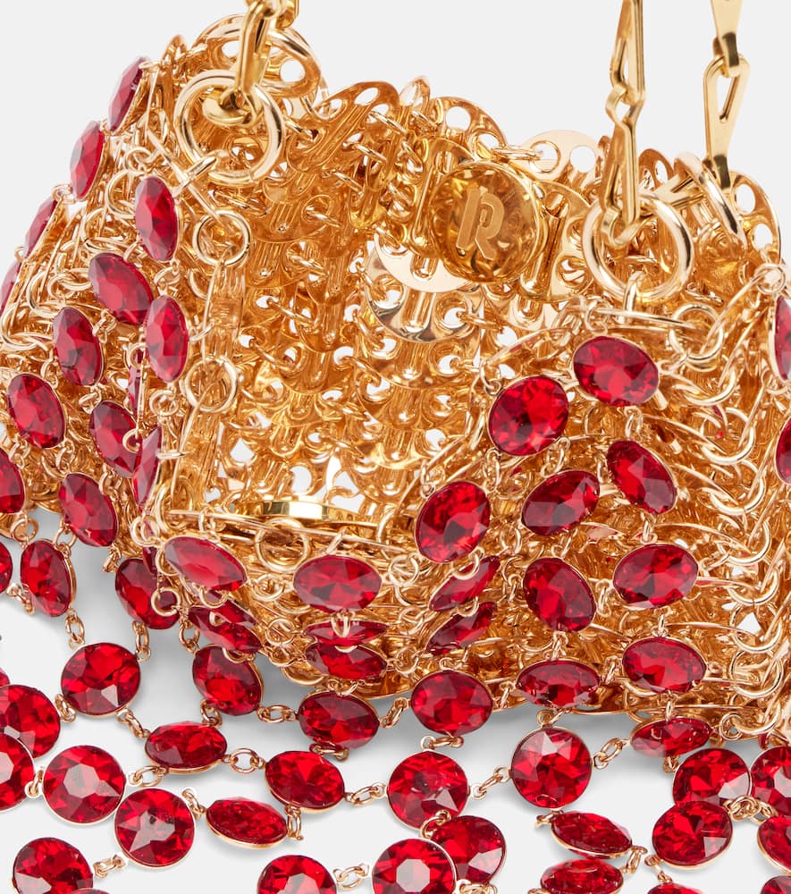 Rabanne 1969 Nano Embellished Shoulder Bag In Gold