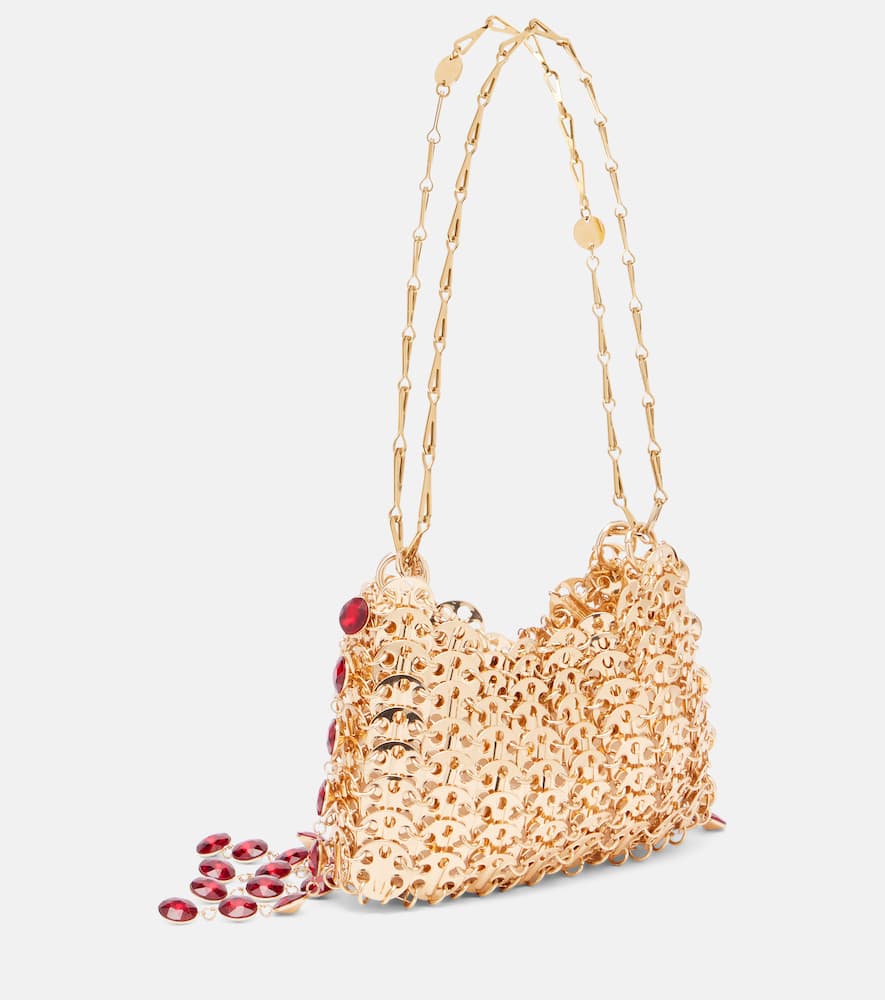 Rabanne 1969 Nano Embellished Shoulder Bag In Gold