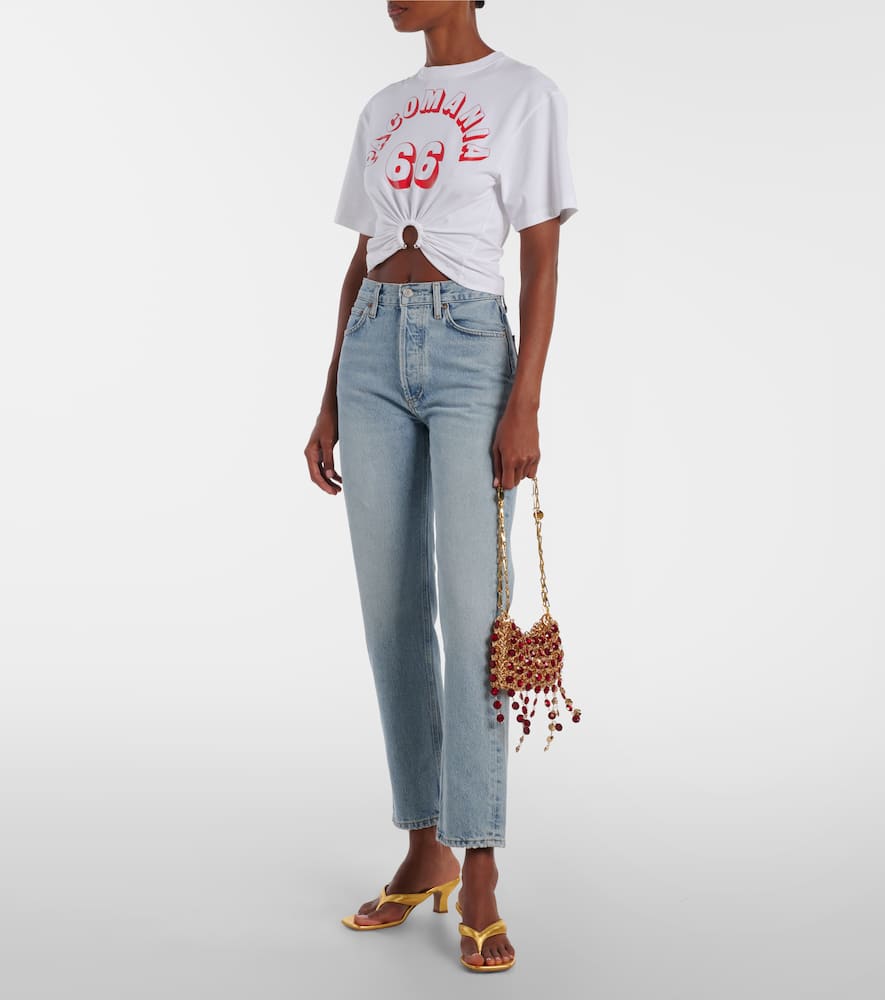 Rabanne 1969 Nano Embellished Shoulder Bag In Gold