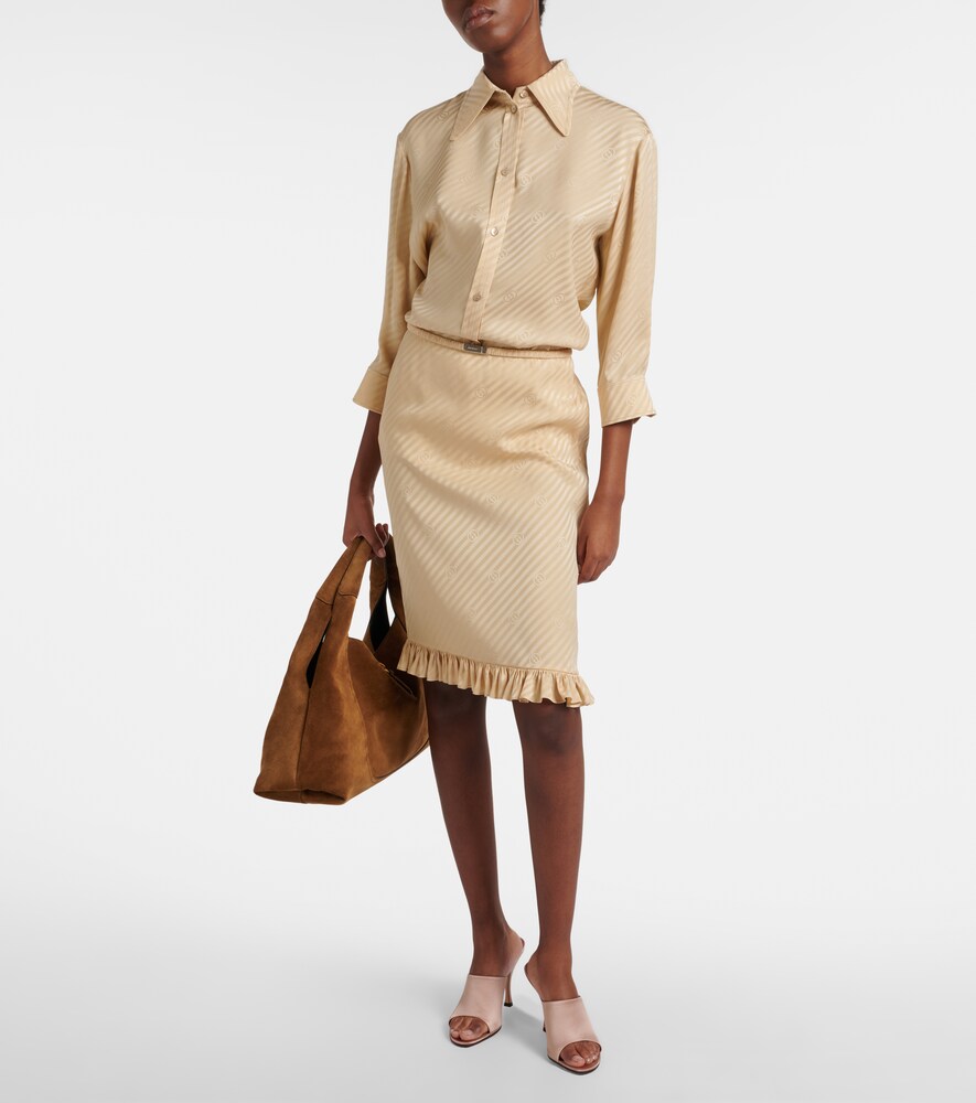 Gucci Interlocking G silk jacquard midi skirt