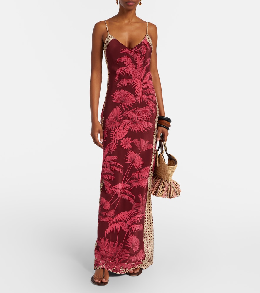 Johanna Ortiz Printed silk slip dress