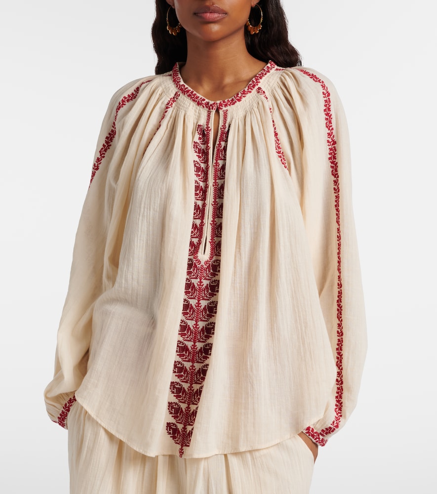 Lena Embroidered Cotton Blouse