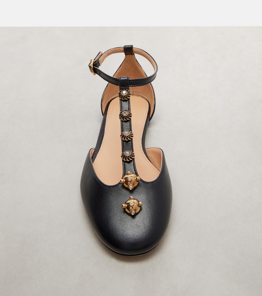  Chloe Chloe Celeste Embellished Leather Flats 