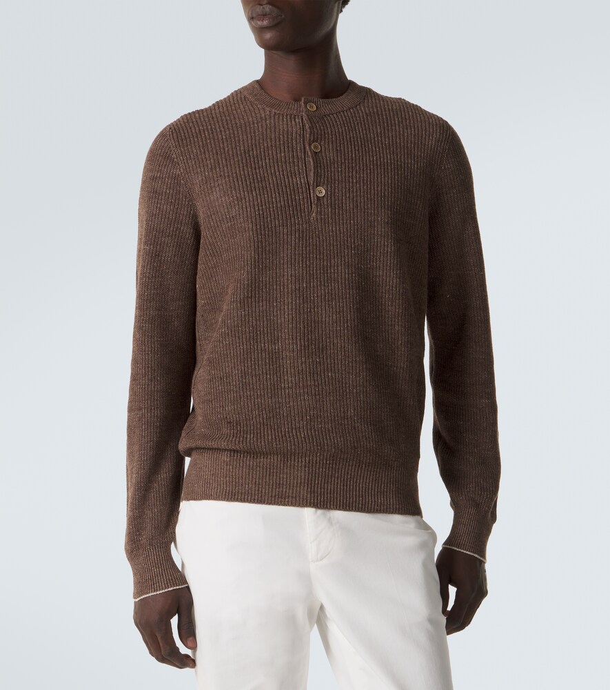  Brunello Cucinelli Brunello Cucinelli Pullover Aus Leinen Und Baumwolle 