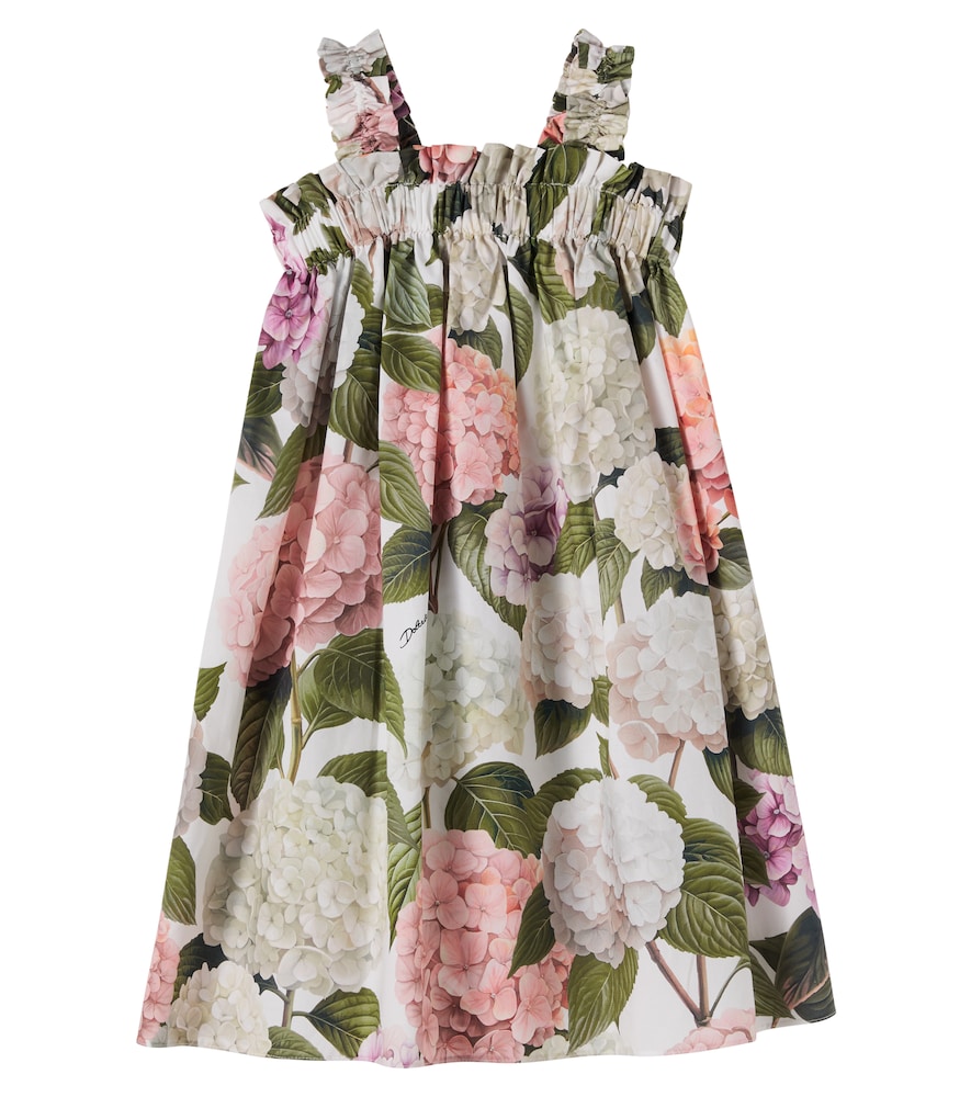 Dolce&Gabbana Kids Multicoloured Floral Cotton Poplin Dress Y Size 14 - Mytheresa