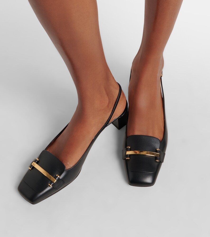 Tod's 50 leather slingback pumps