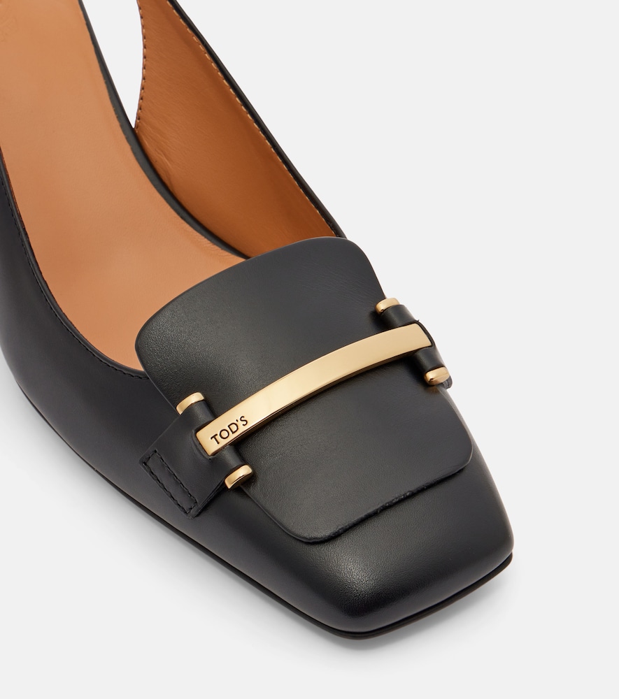  Tod's Tod's 50 Leather Slingback Pumps 