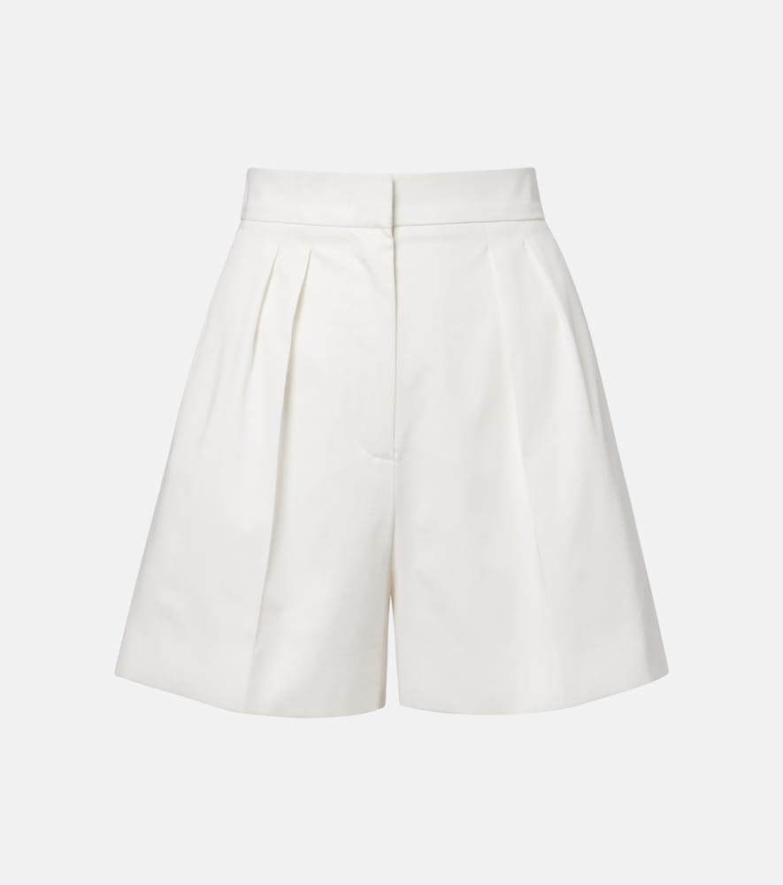Max Mara Tabacco pleated cotton-blend shorts