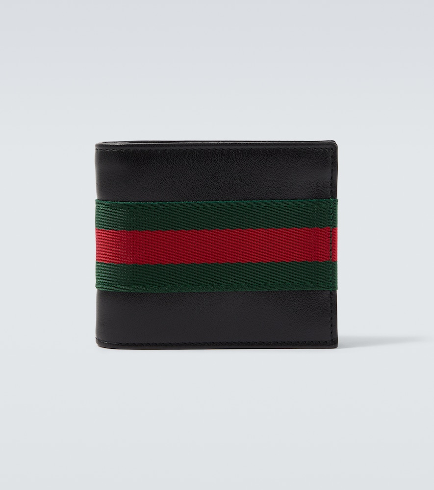 Gucci Web Trademark leather bifold wallet